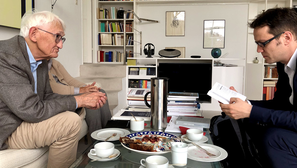 v.l.: Jürgen Habermas, Prof. Martin Dürnberger (Salzburg)