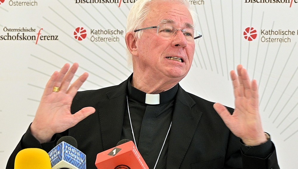 Vorsitzender der Österreichischen Bischofskonferenz bei der Pressekonferenz zur Frühjahrsvollversammlung am 21. März 2025 in Wien