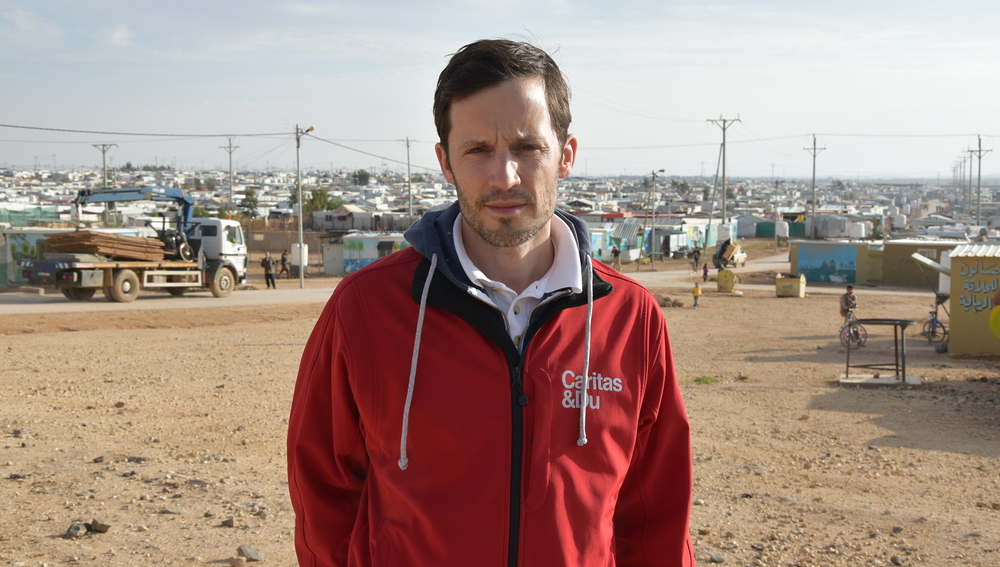 Caritas Wien-Generalsekretär Klaus Schwertner im Zaatari-Flüchtlingscamp in Jordanien