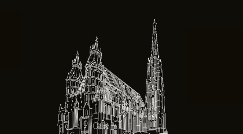 Stephansdom in Schwarz-Weiß