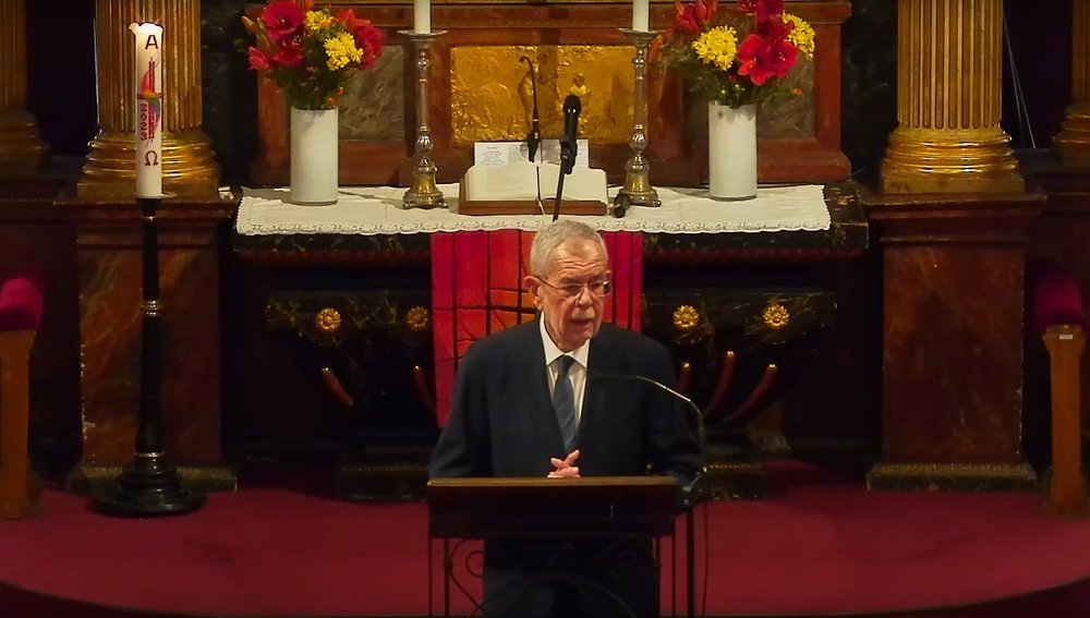 Bundespräsident bei der Kanzelrede in der Evangelischen Stadtkirche Wien 2023