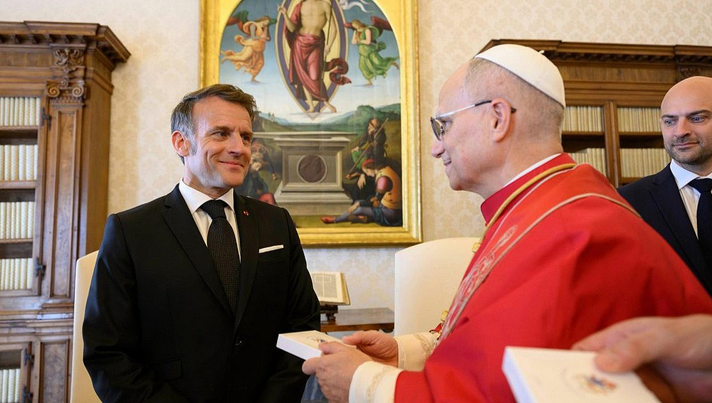 Papst Leo XIV. und Präsident Emmanuel Macron