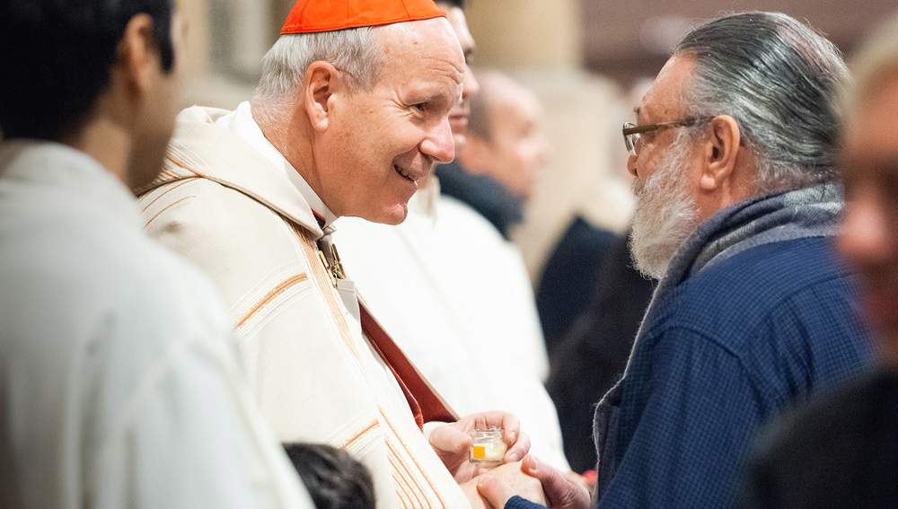 Kardinal Schönborn beim Segensgottesdienst mit armutsbetroffenen Menschen am Welttag der Armen 2018 im Wiener Stephansdom