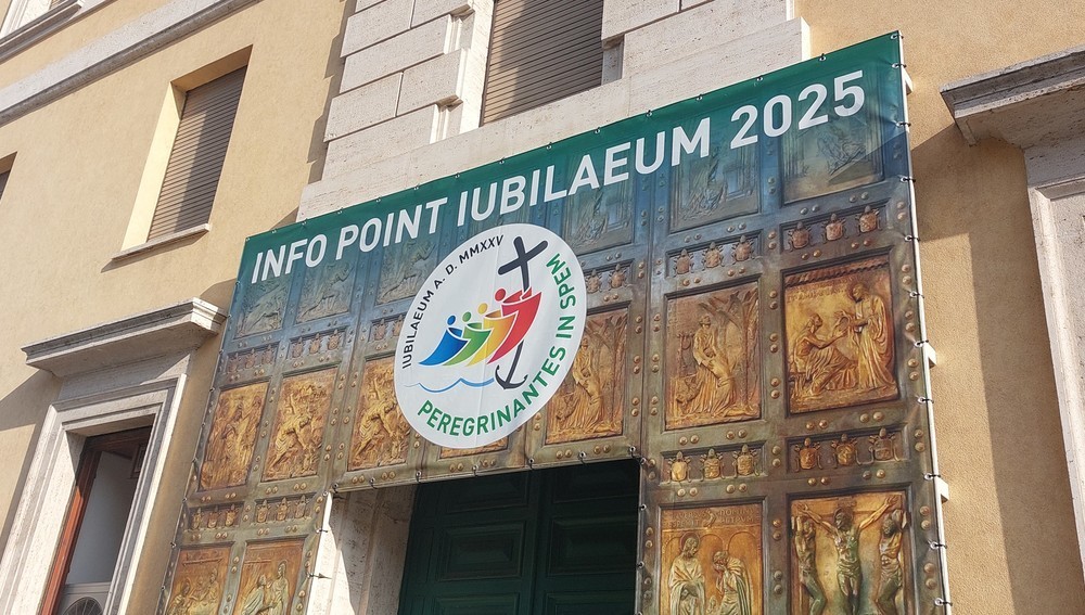 Eingang zum Infopoint Heiliges Jahr 2025 in Rom, Via della Conciliazione