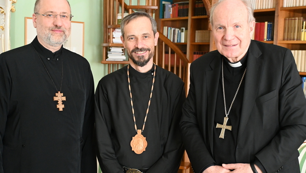 Ostkirchen-Generalvikar Yuriy Kolasa, Weihbischof Milan Lach, Kardinal Christoph Schönborn