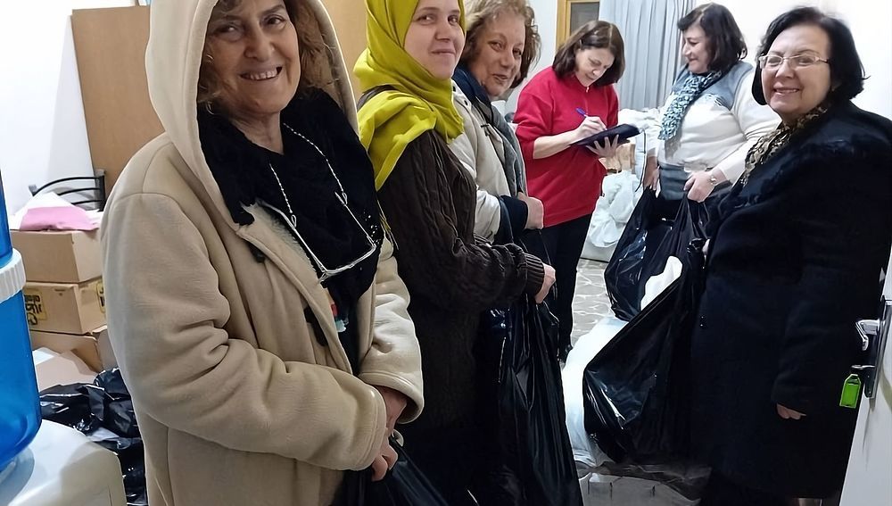 Lebensmittelausgabe bei den Don Bosco Schwestern in Aleppo