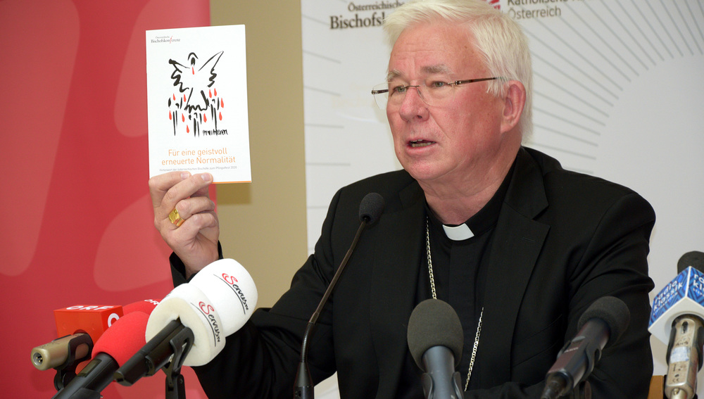 Pressekonferenz am 19. Juni 2020 in Wien zum Ende der Sommervollversammlung der Bischofskonferenz und dem Wechsel im Vorsitz der Bischofskonferenz.