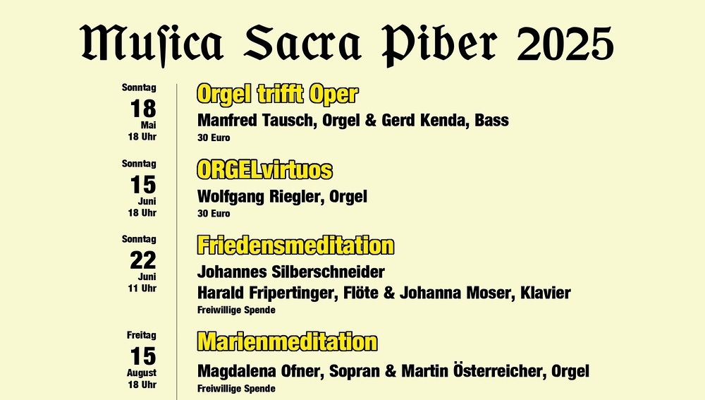 'Musica Sacra Piber' - Plakat 2025