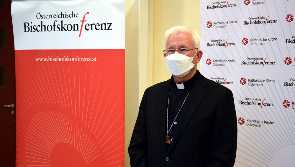 Pressekonferenz zum Ende der Herbstvollversammlung der Bischofskonferenz am 13. November 2020 in Wien mit Erzbischof Franz Lackner