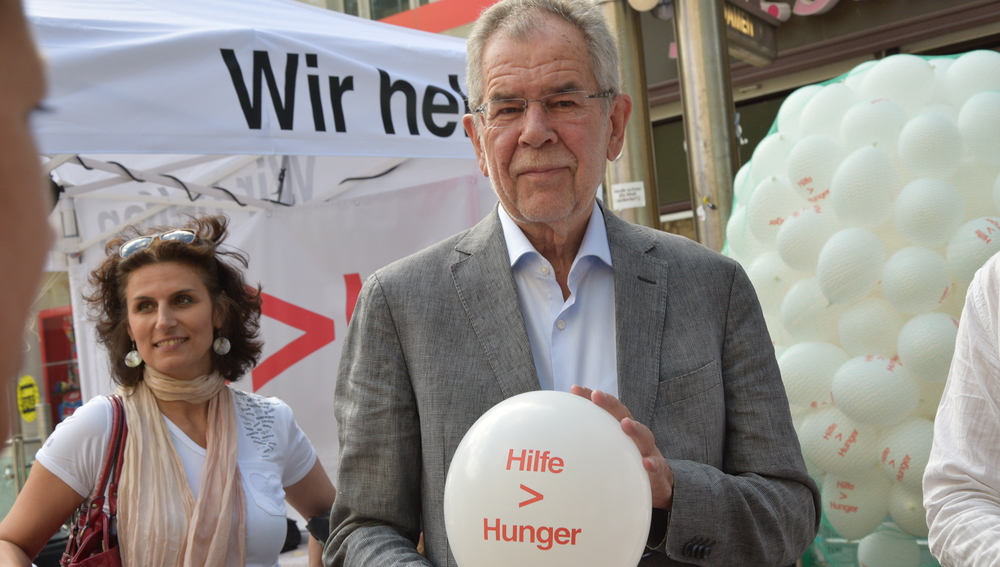 Bundespräsident Alexander Van der Bellen unterstützt die Caritas-Hungerkampagne